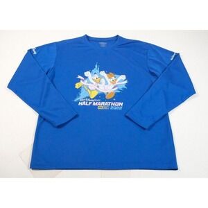 RunDisney Shirt Unisex Medium Blue Half‎ Marathon 2022 Donald Daisy Long Sleeve
